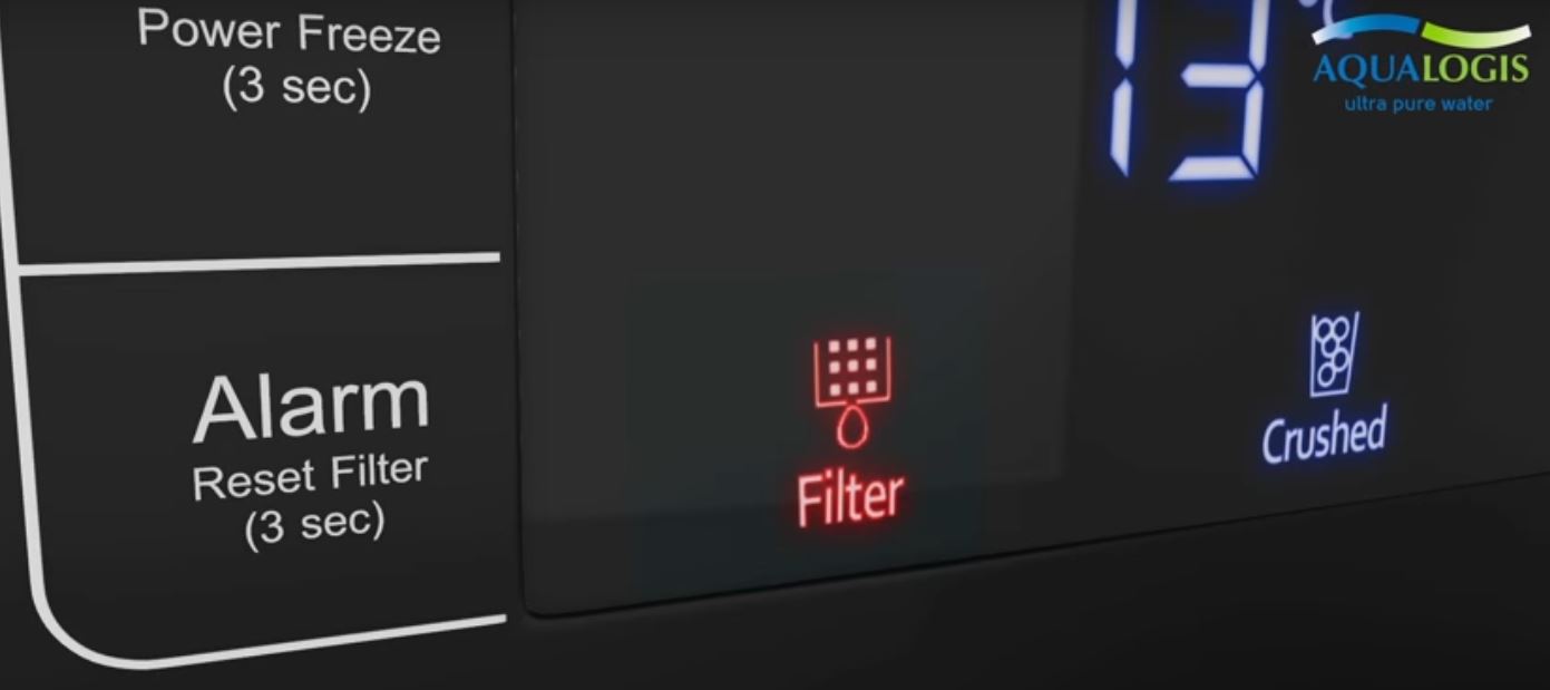 هشدار تعویض فیلتر آب بر روی نمایشگر دیسپلی